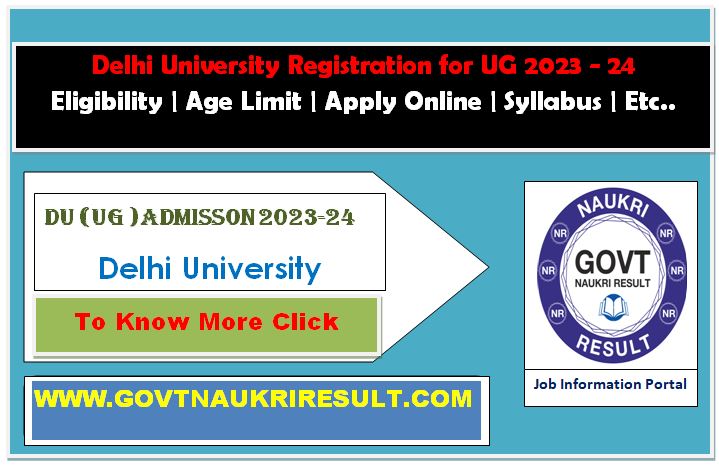 Delhi University Under Graduate Course Registration start