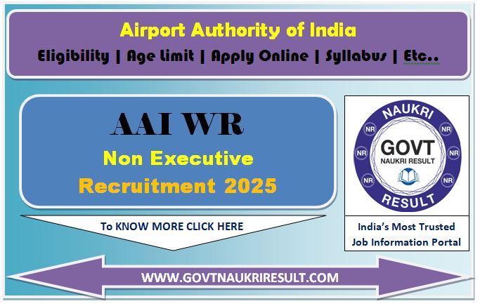  AAI Non Executives Western Region Online Form 2025 