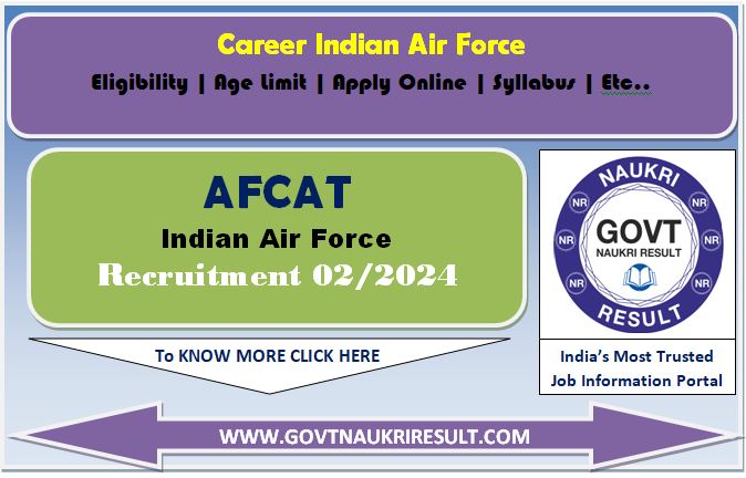  Airforce AFCAT 02/2024 Online Form 