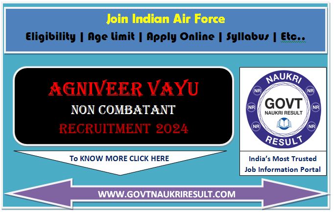  Airforce Agniveer Non Combatant Recruitment 2024  