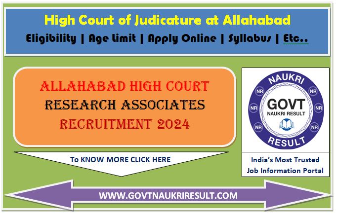  Allahabad High Court Research Associates Admit Card 2024  