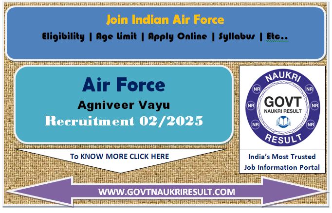  Airforce Agniveer Vayu Intake 02/2025 Online Form  