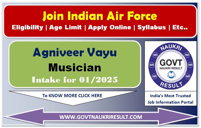  Indian Airforce Musician Admit Card 2024  
