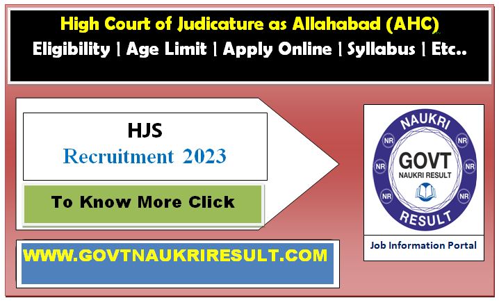 Allahabad High Court UP HJS Online Form 2024  