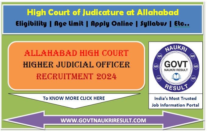  Allahabad High Court UP HJS Online Form 2024 
