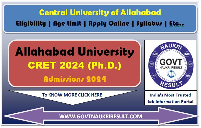  Allahabad University CRET Admit Card 2024  