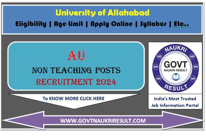  Allahabad University Non Teaching Various Post Result 2024 