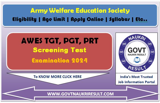  Army School AWES TGT PGT PRT OST Online Form 2024  