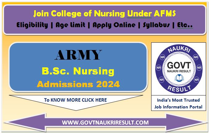  Army B.SC Nursing Online Form 2024  