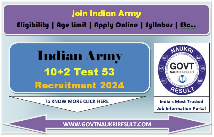  Army 10+2 TES 53 Online Form 2024  