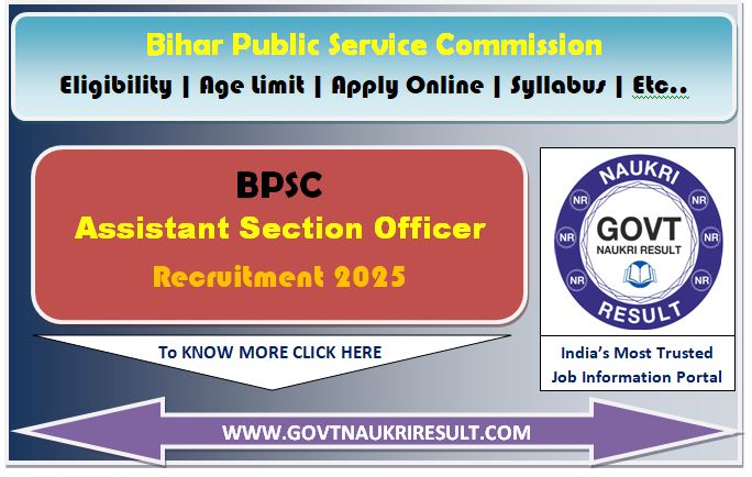  Bihar BPSC Assistant Section Officer ASO Online Form 2025 