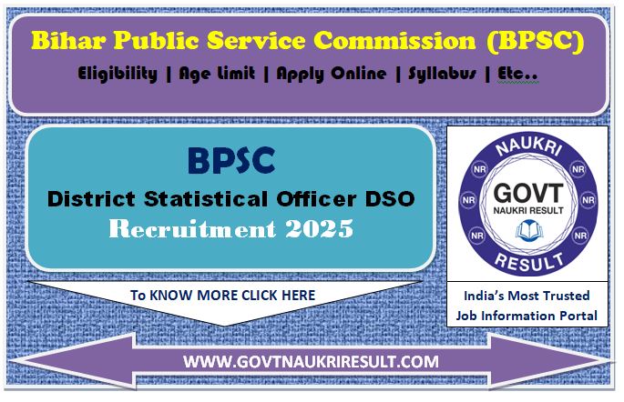 Bihar BPSC District Statistical Officer DSO Online Form 2025 