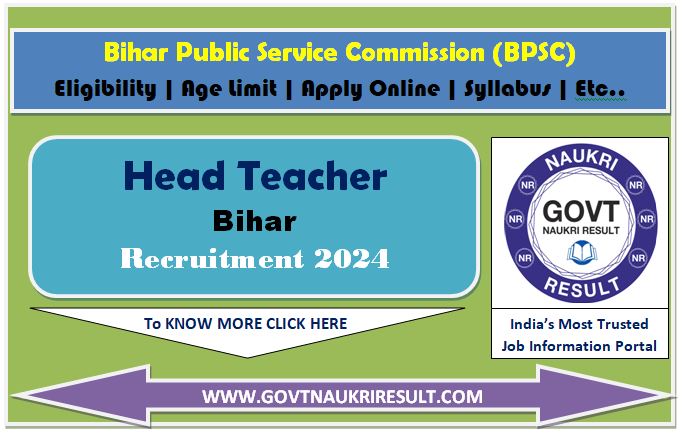  BPSC Head Teacher / Head Master Admit Card 2024 