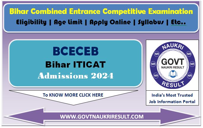  Bihar ITI CAT Admission Test Admit Card 2024 