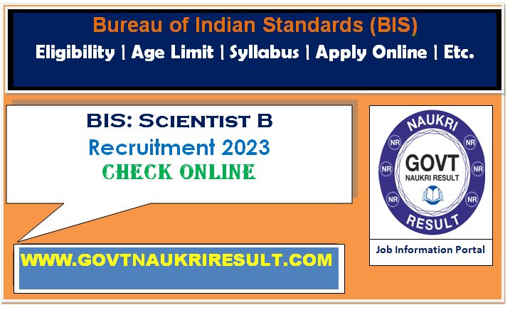  BIS Scientist B Online Form 2023  