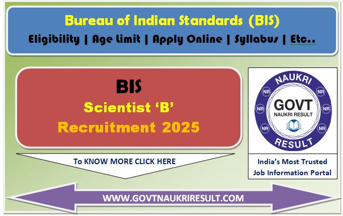  BIS Scientist B Online Form 2025 