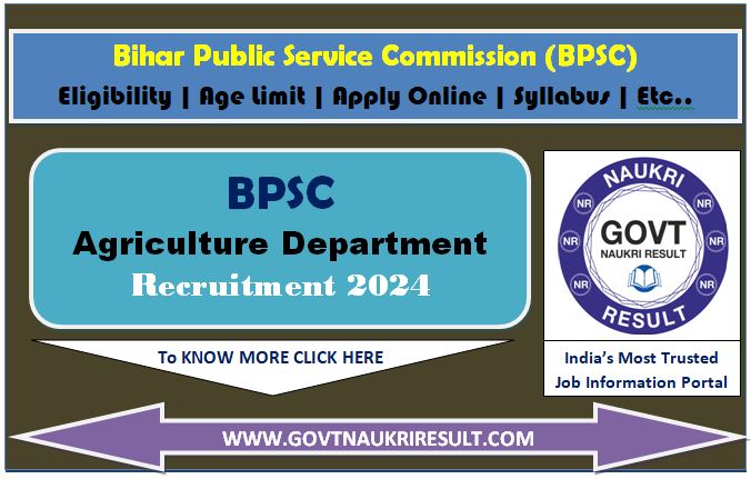  BPSC Agriculture Various Post Online Form 2024  