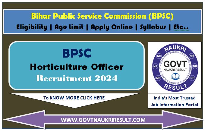  BPSC Block Horticulture Officer BHO Exam Date 2024 