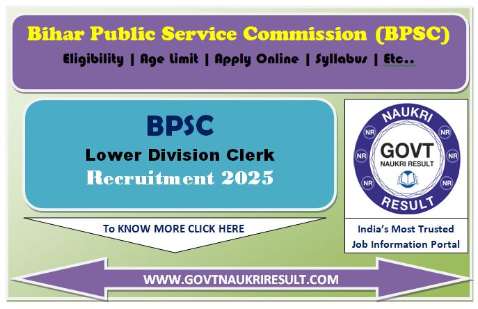  BPSC LDC Recruitment 2025: Apply for 26 Post 