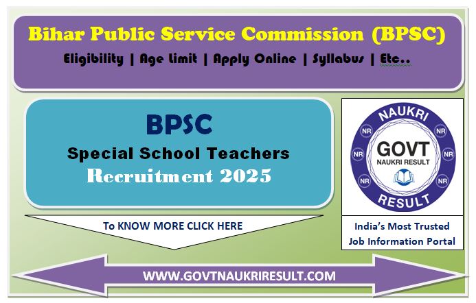  BPSC Bihar Special School Teacher Online Form 2025 for 7279 Post 