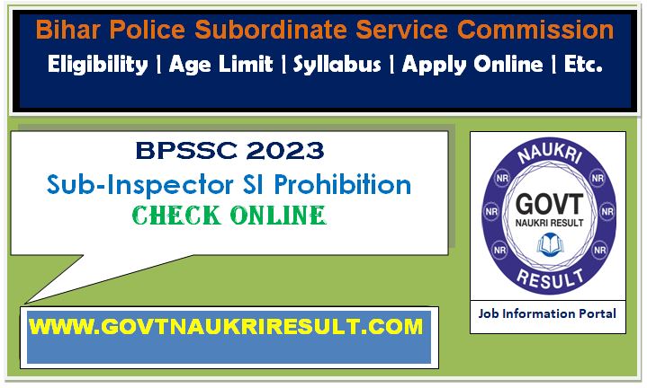  Bihar Police BPSSC Sub Inspector SI Phase II Exam Date 2024  