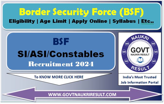  BSF Group B & C Various Post Online Form 2024  