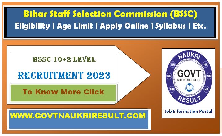  Bihar BSSC 10+2 Inter Level Online Form 2023  