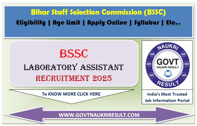  BSSC Laboratory Assistant Online Form 2025 