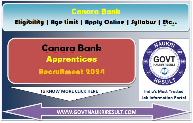  Canara Bank Apprentice Online Form 2024  