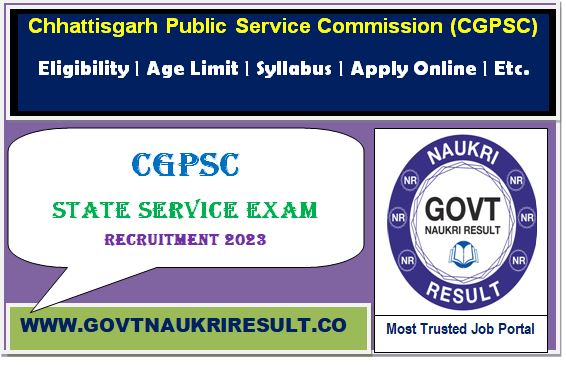  CGPSC State Service Exam SSE Online Form 2023  