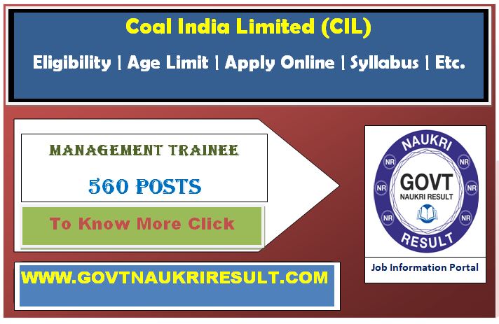  Coal India Management Trainee MT Online Form 2023  