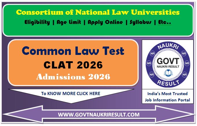  CLAT 2026 Online Form for UG and PG Course Admissions 