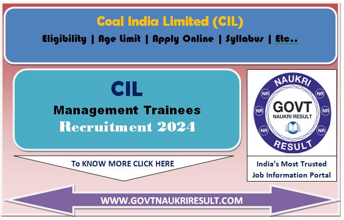  Coal India Management Trainee Online Form 2024  