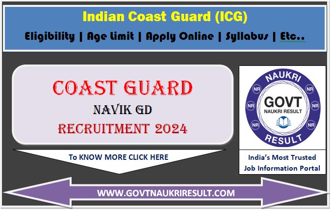 Coast Guard Navik GD 02/2024 Online Form  