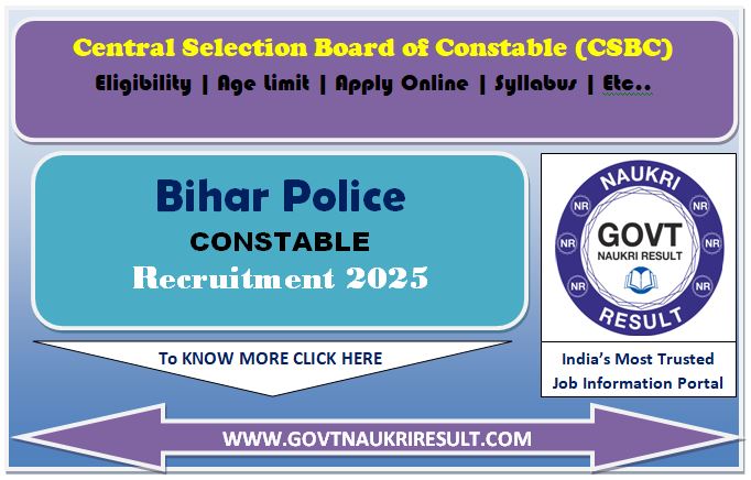  CSBC Bihar Police Constable Online Form 2025 