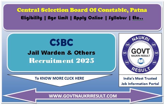  CSBC Bihar Police Jail Warden & Other Post Online Form 2025 for 4128 
