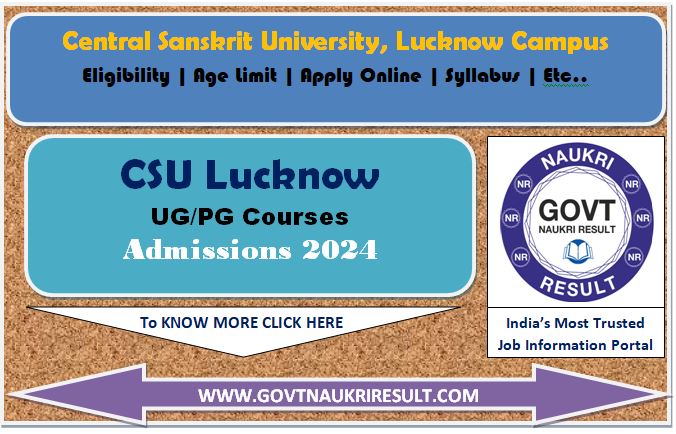  CSU Lucknow Admissions Online Form 2024  