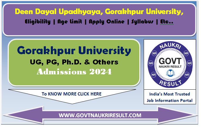  DDU Gorakhpur University Entrance Exam Result 2024  