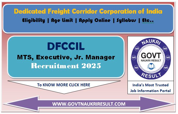  DFCCIL MTS, Executive Online Form 2025 