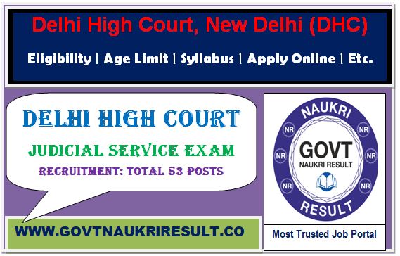  Delhi High Court Judicial Services Pre 2023 Result with Marks  