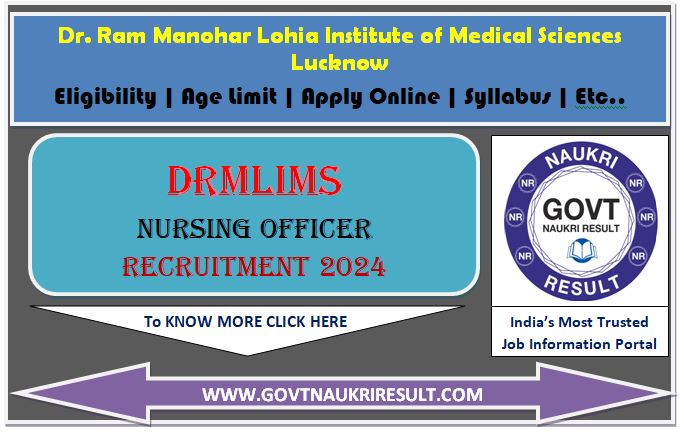  Dr RMLIMS Lucknow Nursing Officer Online Form 2024  