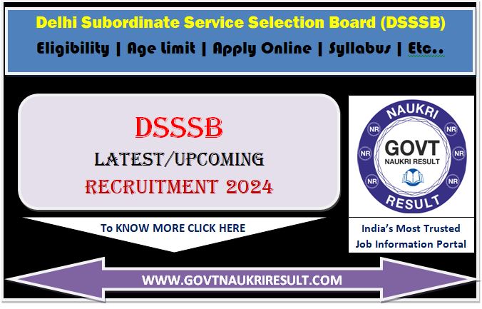  DSSSB Various 12785 Post Online Form 2024  