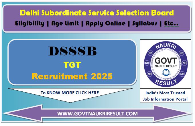  DSSSB TGT Online Form 2025 for 5346 Post 
