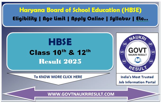  BSEH Haryana Board HBSE 12th Result 2025 
