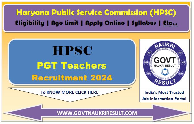  Haryana HPSC PGT Admit Card 2024  