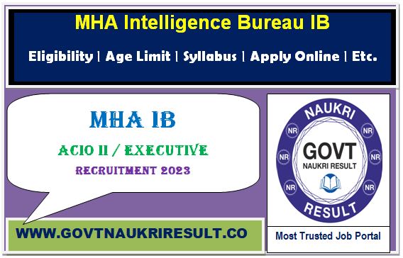  Intelligence Bureau IB ACIO Online Form 2023  