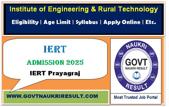  IERT Admissions Online Form 2025 