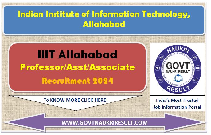  IIIT Allahabad Various Teaching Post Online Form 2024 