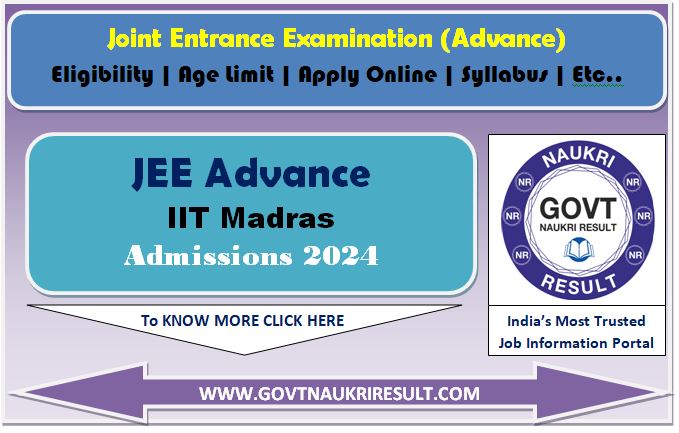  IIT JEE Advanced Online Form 2024 