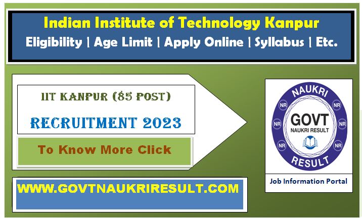  IIT Kanpur Various Post Online Form 2023  